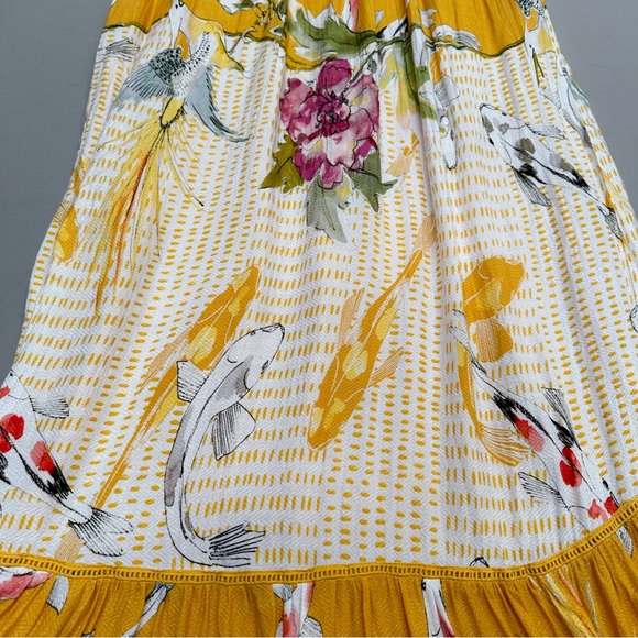 Anthropologie whimsical koi print maxi dress, M. - Picture 6 of 9